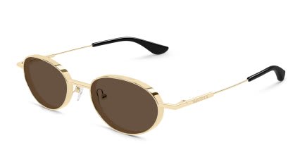 Alexander McQueen AM0523S Gold, Brown glasses - Gold / Brown - Angle View