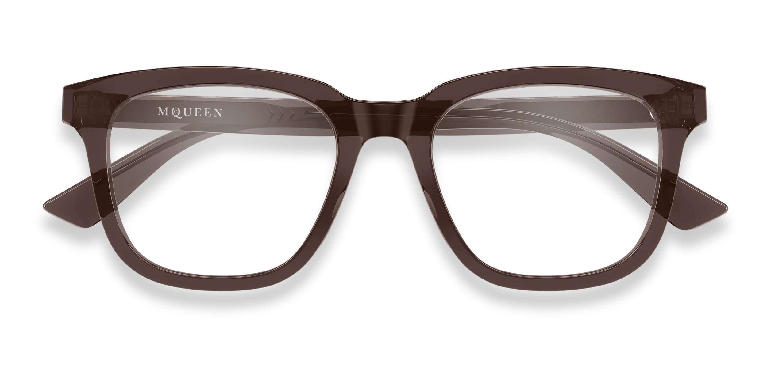 Alexander McQueen AM0539O Brown glasses - Brown - Frontal View