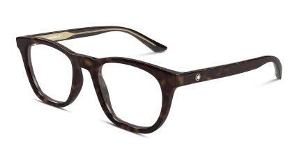 Mont Blanc MB0422O Tortoise glasses - Tortoise - Angle View