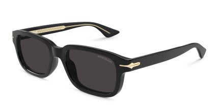 Mont Blanc MB0436S Black, Gray glasses - Black / Gray - Angle View