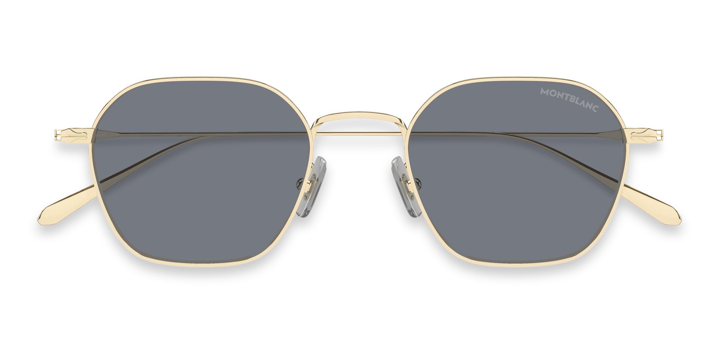 Mont Blanc MB0472S Gold, Gray glasses - Gold / Gray - Frontal View