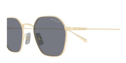 Mont Blanc MB0472S Gold, Gray glasses - Gold / Gray - Side View