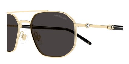 Mont Blanc MB0481S Gold, Gray glasses - Gold / Gray - Side View