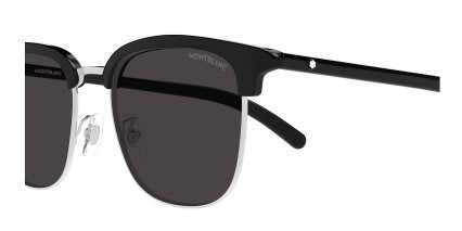 Mont Blanc MB0488SA Silver, Gray glasses - Silver / Gray - Side View
