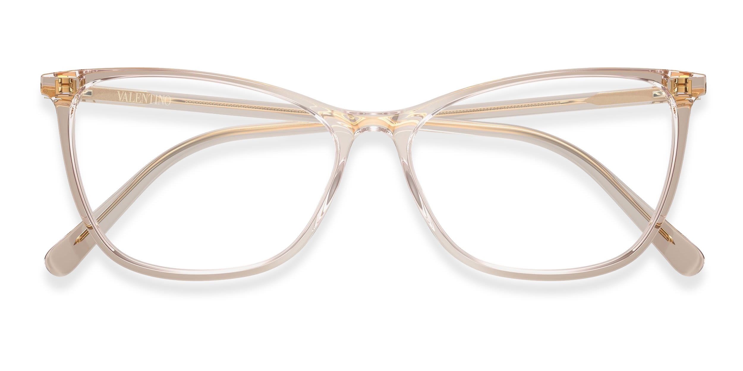Valentino VG0024O Pink, Clear glasses - Pink / Clear - Frontal View